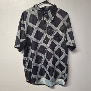 Jett Snap Down Shirt Black Gray Diamond Mens‎ Large